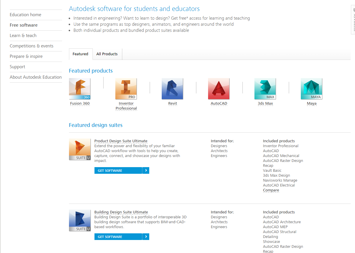 Autodesk free software for education screenshot