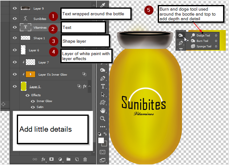 Illustrator and Photoshop bottle tutorial, 