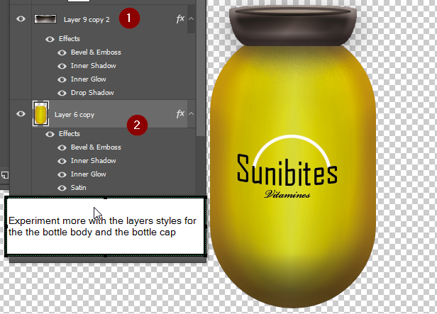 Illustrator and Photoshop bottle tutorial, 